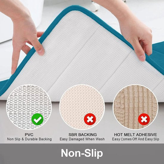 badmat, absorberend, antislip, wasbaar, 51 x 76 cm, blauw