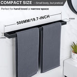 Handdoekenrek Zwart Handdoekrek Gastenhanddoekrek Wandgemonteerd roestvrijstalen badhanddoekrek voor badkamer en keuken 50CM