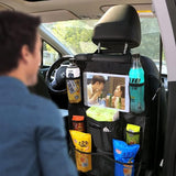 Auto-organizer voor de achterbank, rugleuningbescherming voor kinderen en kinderen, 2 stuks, waterafstotend, 600D Oxford-stof, waterdicht, auto-organizer, zwart