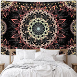 Mandala wandtapijt Indiaas Boheems hippie wanddoek muur deocratie roze lotustapijt esthetisch voor kamer slaapzaal slaapkamer 150x130cm