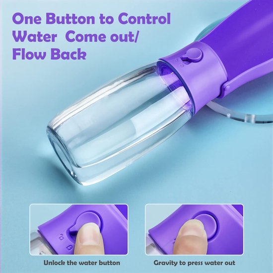 Opvouwbare drinkfles voor honden voor onderweg met vaatwasmachinebestendig design, draagbare drinkfles voor hond en kat, buiten tijdens het wandelen, lekvrije hondendrinkfles voor onderweg