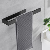 Towel Rail No Drilling Black Matt, 304 Stainless Steel Towel Rail, Towel Ring, Self-Adhesive Bath Towel Holder, Bath Towel Rail 35 cm for Bathroom and Kitchen (Pack of 2)