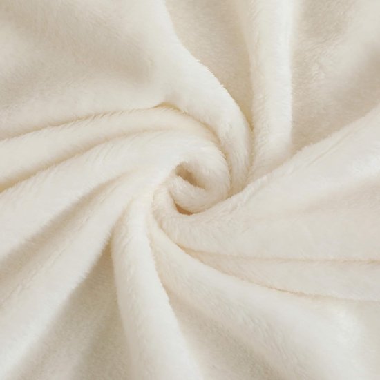 Fleecedeken/knuffeldeken - flanel, extra zacht en warm - kreukbestendig/verkleurt niet, te gebruiken als bedsprei of deken op de bank - 150 x 200 cm - Wit