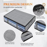 Opbergdoos, 2 stuks, opvouwbare onderbedcommode met kijkvenster en 4 handgrepen, 60 x 45 x 15 cm, kledingopslag voor kleding, dekens, dekbedden