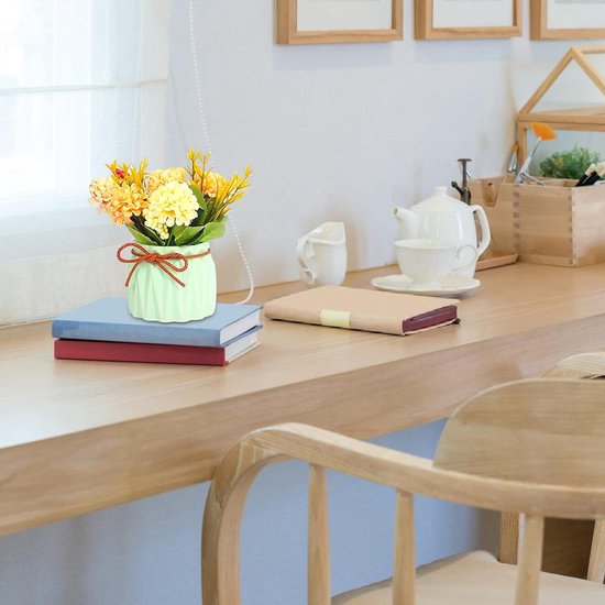 Kunstbloemen in pot, tafeldecoratie, bloemen, 3 stuks, kunstplanten met pot, kunstbloemen, pot, mini-nep-hortensia, kleurrijke kunstbloemen in pot voor thuis, party, bruiloft, tafeldecoratie