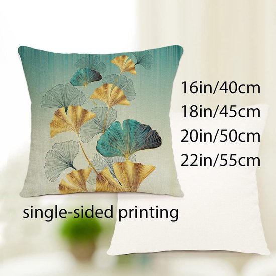 Kussensloop 40 x 40 cm, set van 4 outdoor kussens, sierkussens, linnen kussenhoezen, geometrisch patroon, kussenhoezen voor bank, woonkamer, sierkussen, 40 x 40 cm