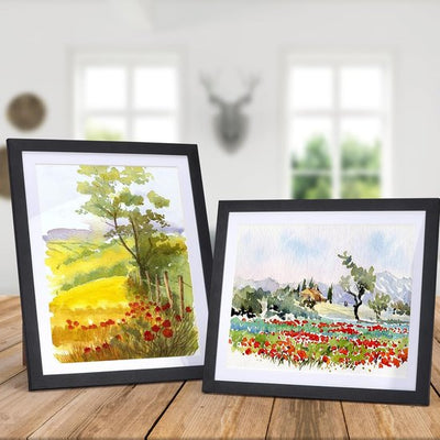 Zwarte fotolijst set van 15, voor 20 x 25 foto's met passe-partout of