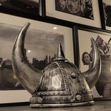 Middeleeuwse Middeleeuwse Viking Oude Gehoornde Viking Helm Berserker Soldaat Warrior Kostuum Hoed Sallet Volwassen Speelgoed voor Combat Game Halloween Cosplay LARP