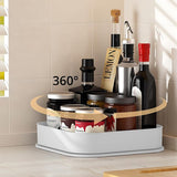 Lazy Susan Draaitafel Kastorganisator voor Hoekkast - Roterend Vierkant Kruidenrek voor Keukenopslag en Organisatie, Antislip Koelkastorganizer