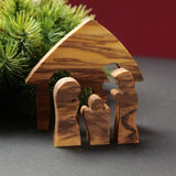 Olijfhout Kerstdecoratie Kerststal Puzzel Tafeldecoratie van 6,50 x 6 cm Olive wood Christmas decoration Nativity Puzzle Table decoration of 6.50 x 6 cm