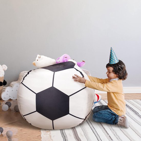 opbergzak voor speelgoed, gestreepte zitzak, opbergtas.