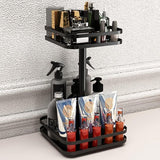 Kruidenrek Draaibaar Zwart Roterend Kruidenrek Keukenplank Werkblad Hoekplank Keuken Kruidenrek Staand Geen boren Lazy Susan (vierkant, 2 lagen)