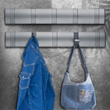 Kapstokhaak met 5 beweegbare haken, moderne kapstokhaakwand voor slaapkamer, badkamer, keuken, kapstok voor jassen, jassen, sjaals, handtassen en meer, grijs