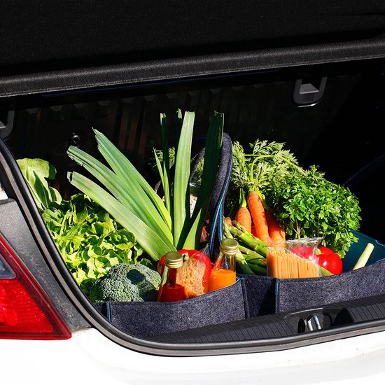 Premium vilten tas - als hoogwaardige boodschappentas, chique vrijetijdstas of badtas, krantenmand, vilten mand, boodschappenmand, stevige brandhouttas - tweekleurig grijs en rood