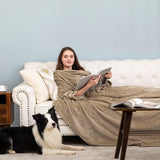 Deken met mouwen en voetenzak, fleece, microvezel, zachte fleecedeken, dagdeken, tv-deken om aan te trekken, cadeau voor vriendin, moeder