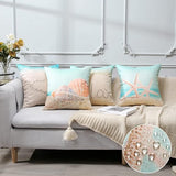 Waterdichte kussenhoezen, decoratieve vaste stof, waterdichte kussenhoes, sierkussen, sofakussen, kussensloop voor bank, balkon, terras, patio, tuin, outdoor, zandstrand