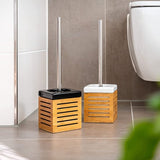 Toiletborstelhouder Bamboo Keramiek Toilet Set Toiletborstelhouder (zwart)