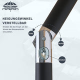 270 cm parasol, patio parasol, tuinparasol, terrasparasol, tafelscherm, martkparasol, 8 ribben, turquoise