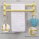 Towel Rail No Drilling Required, 40 cm Length, Aluminium Towel Rail Bathroom Light Gold, Towel Holder, Kitchen Towel Holder, Wall, Towel Shelf, Rustproof