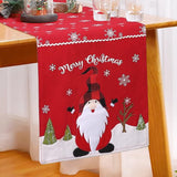 Kerstmis GNOME Tafelloper Kerstmis Sneeuwvlok Placemat Decoratief Tafellinnen Klassieke Kerstman Tafelvlag voor Thuis Tafelkleed Commode Party Gathering Decoratie, Rood