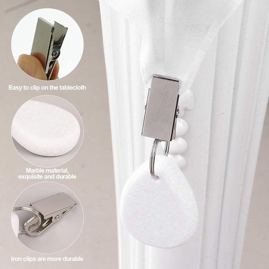 Tafelkleedgewicht 8 stuks tafelkleedgewichten stenen tafelkleedgewichten met klem tafelkleden gewichten outdoor voor familie party camping bruiloft tuin picknick