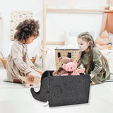 2 stuks opbergdozen voor kinderen, vilten vouwdoos, opbergdoos, speelgoedkist, speelgoedbak, opbergdozen van stof, wasmand voor kleding, boeken, speelgoed, olifantenvorm