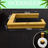 Bamboo Toilet Paper Holder No Drilling Sustainable Toilet Paper Holder Wooden Toilet Paper Holder Toilet Paper Storage for Kitchen Roll Holder Use with Kitchen, Bathroom, Toilet, Living Room