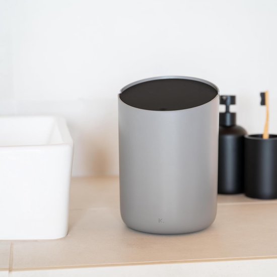 Prullenbak donkergrijs, zwart