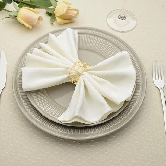 Pak van 12 servetringen, gouden universele servetringen set, servethouder, uitgehold voor bruiloftsfeest, verjaardag, jubileum tafeldecoratie