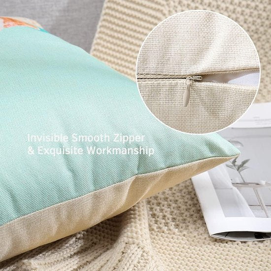 Waterdichte kussenhoezen, decoratieve vaste stof, waterdichte kussenhoes, sierkussen, sofakussen, kussensloop voor bank, balkon, terras, patio, tuin, outdoor, zandstrand