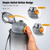 1 liter drinkfles, sportdrinkfles, 1 l, waterfles met afsluitdeksel en lekvrij, BPA-vrij Tritan, voor sportschool, school, fietsen, outdoor, sport, fitness en kantoor