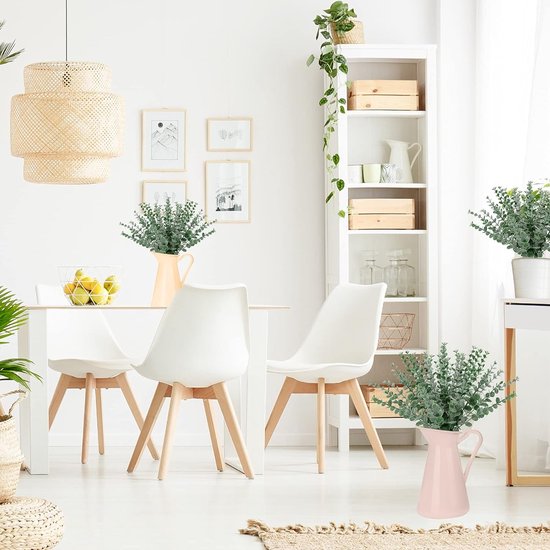 Pakket van 36 kunstmatige eucalyptus takken met bladeren, decoratieve kunstplanten en kunstmatige eucalyptus stengel in grijs groen voor bruiloften, feesten en huisdecoratie accessoires.