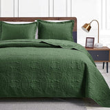 Sprei 220 x 240 cm, olijfgroen, ultrazacht bed, quilt, lichte microvezel sprei, bedsprei, moderne sprei met muntpatroon voor alle seizoenen (zonder kussensloop)