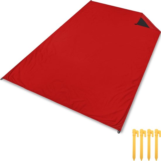 Picknickdekens, outdoor picknickdekens, stranddekens, waterdicht, wasbaar, zandvrij, 200 x 140 cm, large - Rood