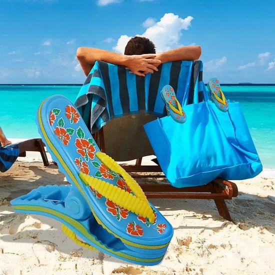 4-delige nieuwe flip-flop-strandhanddoekklemmen, veilige reisknijpers voor binnen en buiten, jumbo-clip voor strand, tuin, zwembad, ligstoel of ligstoel