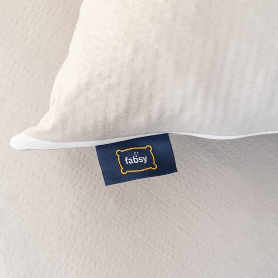 FABSY Microvezel kussenset, 2 kussens 80 x 80 cm - wasbaar kussen - zachte Seersucker kussenset - verstelbaar kussenpaar met extra hoofdkussenvulling