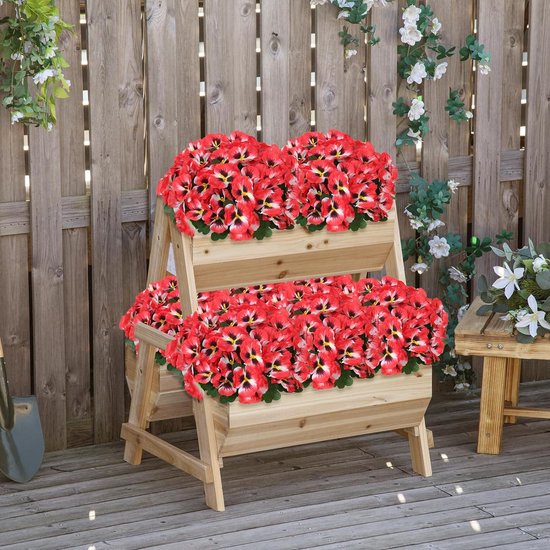 10 bundels kunstbloemen zoals echte balkon kunstbloemen buiten UV-bestendig weerbestendige kunstmatige balkonplanten balkonbloemen voor thuis vensterbank bruiloft decor (rood)