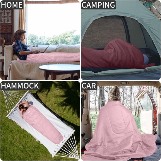 Slaapzak, 3 seizoenen, ultralichte mummieslaapzak [800 g], slaapzak kleine verpakkingsmaat & volwassenen - outdoor, camping, trekking, indoor