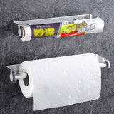 Keukenpapierhouder, wandrolhouder voor wandmontage, roestvrij staal, keukenrolhouder, zonder boren, papierrolhouder, wandrolhouder voor keukencrêpe, rolhouder voor keuken, badkamer, spoelbak