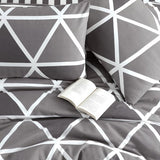 Stripe Beddengoed, 135 x 200 cm, grijs, ademend, renforcé beddengoedset met 1 dekbedovertrek van 135 x 200 cm en 1 kussensloop van 80 x 80 cm, beddengoed, grijs