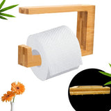 Bamboo Toilet Paper Holder No Drilling Sustainable Toilet Paper Holder Wooden Toilet Paper Holder Toilet Paper Storage for Kitchen Roll Holder Use with Kitchen, Bathroom, Toilet, Living Room