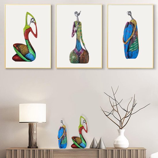 Beelden en sculpturen abstracte yoga kunst vrouw, creatief full-colour olieverfschilderij kunst vrouw standbeeld, moderne woonkamer veranda centerpieces boekenplank ingangen desktop decor ambachten (stijl A)