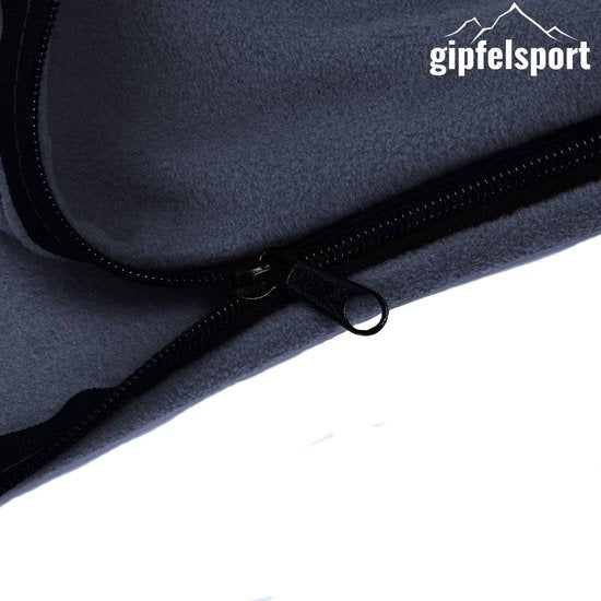 Microvezel fleece deken met slaapzakfunctie, afmetingen 185 x 150 cm, ca. 690 g, microvezel campingdekenslaapzak, licht, klein, rechthoekig