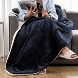 Sherpa knuffeldeken, pluizige hoogwaardige deken, superzachte fleecedeken als woonkamerdeken, sprei, warme banksprei, marineblauw, 152 x 203 cm