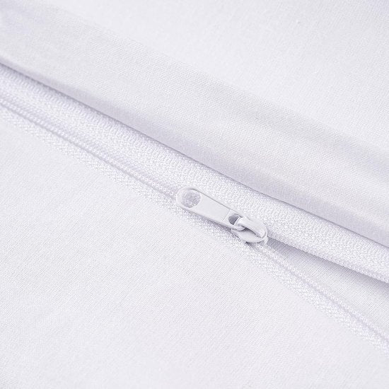 Deluxe Beddengoedset, 155 x 220 cm, 100% katoen, dekbedovertrek met kussensloop 80 x 80 cm, hoogwaardig dekbedovertrek met ritssluiting, Made in EU, wit, 155 x 220 cm
