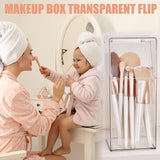 Make-upkwastenhouder, transparant make-up display, cosmetica organizer met deksel, acryl make-upkwastenhouder voor mode en make-uptafel