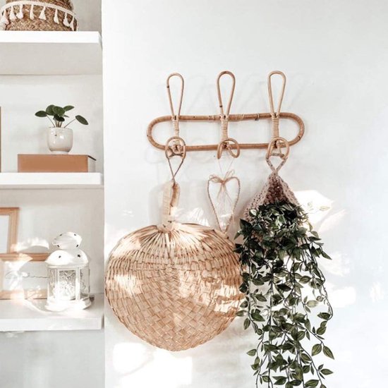 Rotan kledinghaken, wandhaken, garderobehaken, kinderen, vintage, kledinghanger, hout, kledinghaken, deur, badkamer, handdoekhaken, rotan kleding, hangers, kinderkamer decoratie