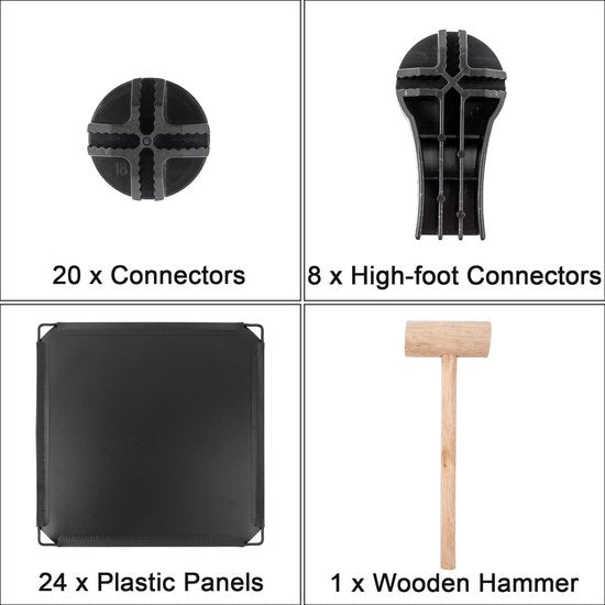 6 x kunststof kledingkastreksysteem, stapelbare trapkubus-organizerplank, multifunctionele boekenkast, kubusplank voor boeken, speelgoed, kleding, gereedschap (30 x 30 cm)
