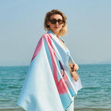 Grote strandhanddoek, microvezel handdoek, 180 x 90 cm, zandafstotend, sneldrogend, microvezel strandhanddoek, groot, voor strand/zwembadside/strandstoelen (Flamingo)