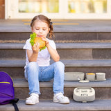 Broodtrommel voor kinderen met vakken incl. gratis naamsticker - 100% BPA-vrij - Bento Box kinderen, broodtrommel voor meisjes en jongens, snackbox, perfect voor school, kleuterschool en uitstapjes